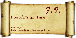 Fontányi Imre névjegykártya
