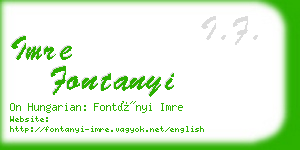 imre fontanyi business card